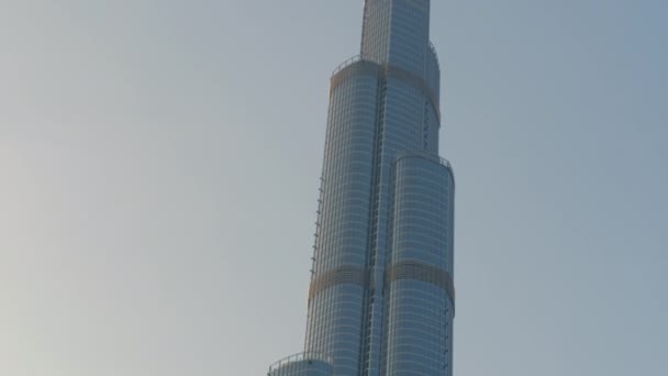 Dubai Förenade Arabemiraten December 2018 Pan Shot Burj Khalifa Dubai — Stockvideo