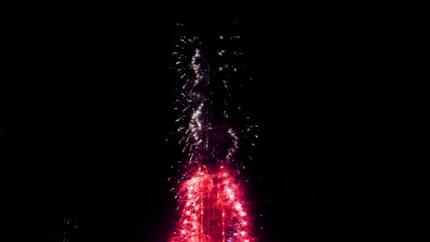 Burj Khalifa New Year Fireworks — Stock Video