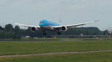 Klm Hava Yolları Boeing 787 Schiphol Havalimanı'na geldi