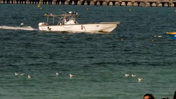 Dubai rendőrség közeledik a partra Boat — Stock videók