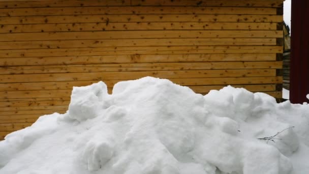 Kasta bort snön med en spade — Stockvideo