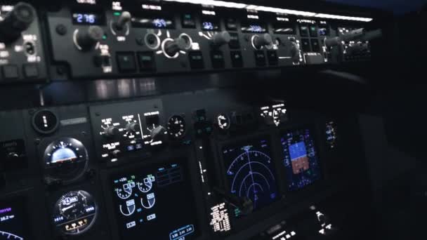 Un pilote masculin prépare un avion civil à voler — Video