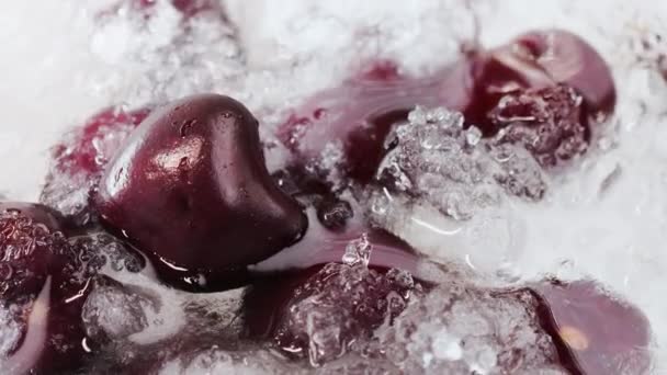 Cereza dulce en hielo — Vídeo de stock