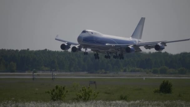Boeing 747 landet am Abend — Stockvideo