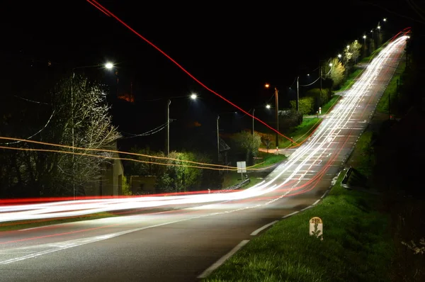 Zoom Road Night — Stock Photo, Image