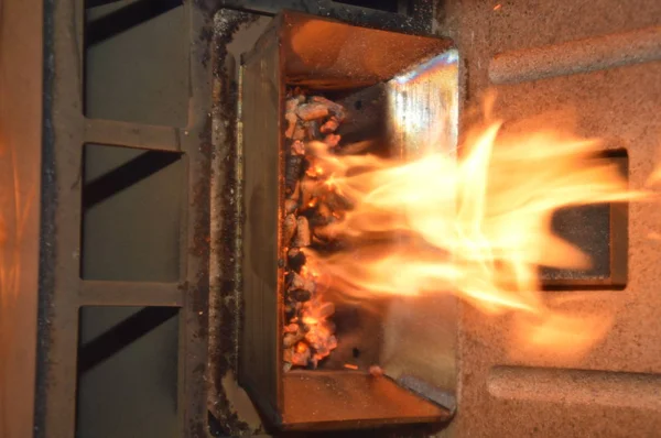 Wood Pellets Fire — Stock Photo, Image