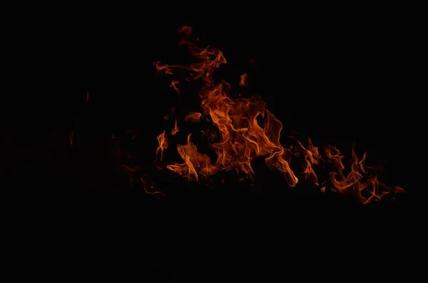 夜の小さな木の火の上にズーム — ストック写真