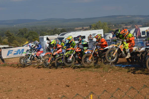 Uma Corrida Motocross Saint Christol Setembro 2017 Sul França — Fotografia de Stock