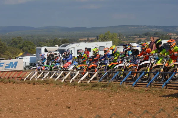 Uma Corrida Motocross Saint Christol Setembro 2017 Sul França — Fotografia de Stock