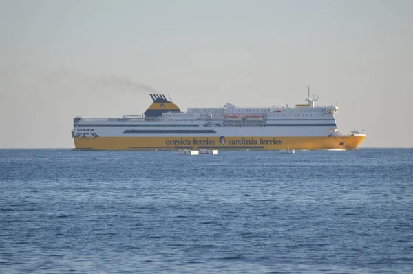 Transbordador Córcega Transbordador Cerdeña Mar Mediterráneo — Foto de Stock