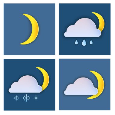 Koyu mavi arkaplanda kağıt biçiminde hava simgesi belirlendi. 