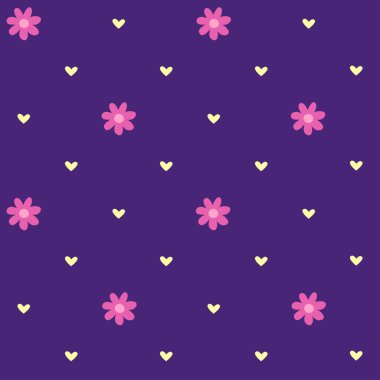 Çiçeklerle, kalplerle, klasik tarzda kusursuz bir desen..