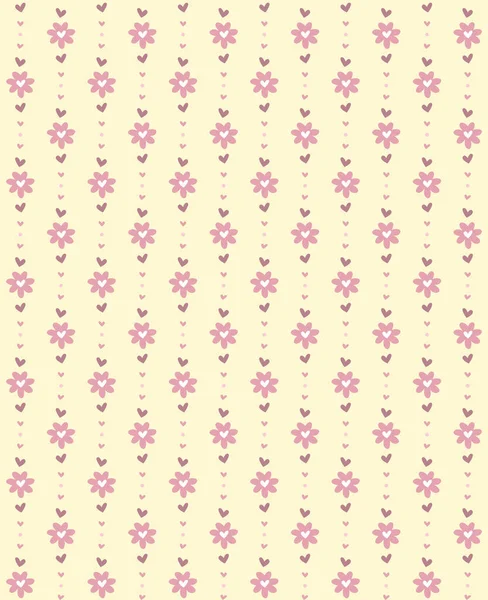 Adorno floral con corazones en lindo estilo retro — Foto de Stock