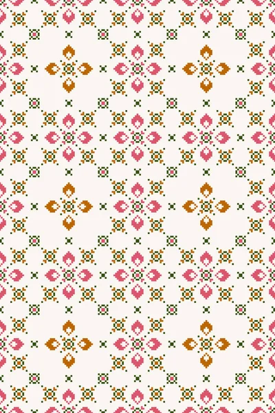 Seamless lace pattern with folkloric floral ornament. — Stock Photo, Image