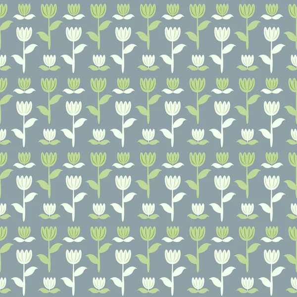 Naadloos patroon van tulpen en bloemetjes. — Stockfoto