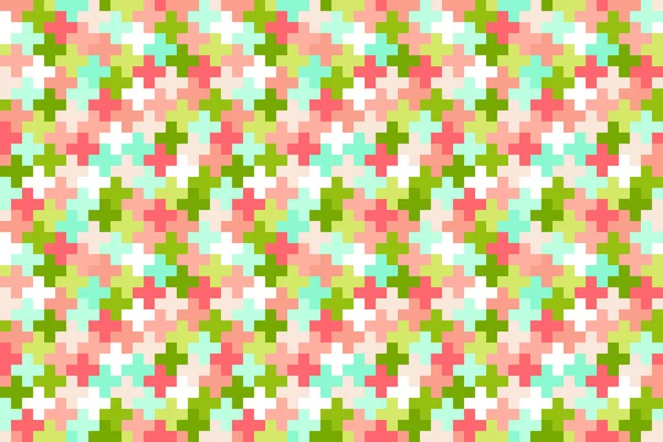 Бесшовный шум многоцветных пиксельных крестов — стоковое фото