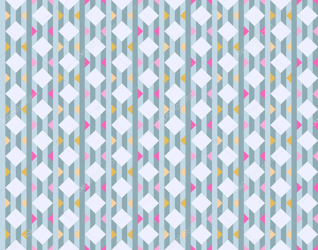 Multicolored rhombuses seamless pattern in retro style