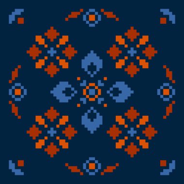 İskandinav tarzında çiçekli pikseller.