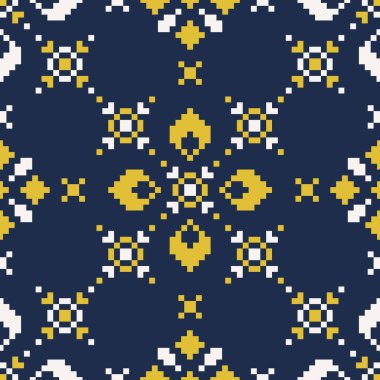 Kusursuz dantel desenli folklorik çiçek süsü.