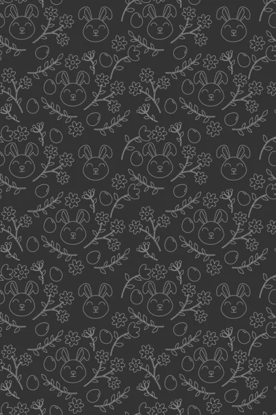 Outline seamless easter pattern, scandinavian style, minimalism