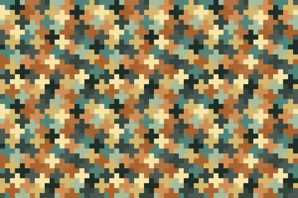 Nahtloses Rauschmuster aus bunten Pixelkreuzen — Stockfoto