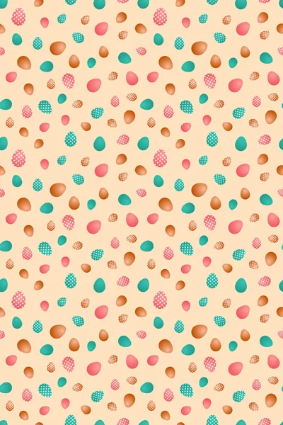 Easter seamless pattern with colorful eggs on beige background — Stock Photo, Image