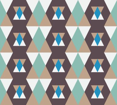 Elmasların ve üçgenlerin soyut, kusursuz geometrik deseni