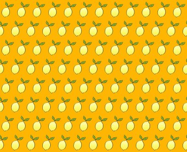 Turuncu arka planda limonlu kusursuz desen