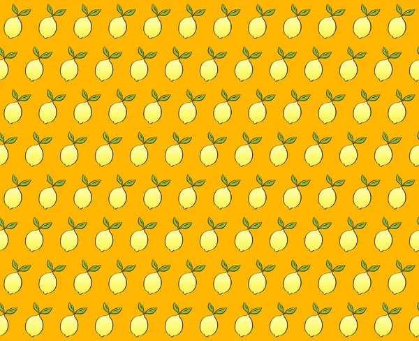 Padrão sem costura com limão no fundo laranja — Fotografia de Stock