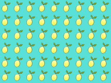 Mavi zemin üzerinde limon olan kusursuz desen