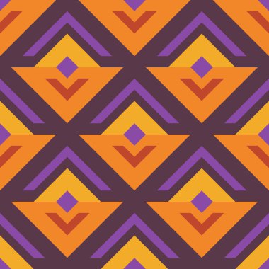 Geometrik dikişsiz retro desen, soyut filiz ya da çiçek