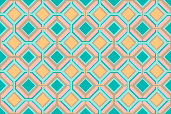 Multicolored rhombuses seamless pattern in retro style — Stock Photo, Image
