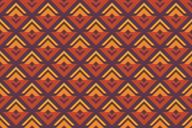 Geometrik dikişsiz retro desen, soyut filiz ya da çiçek