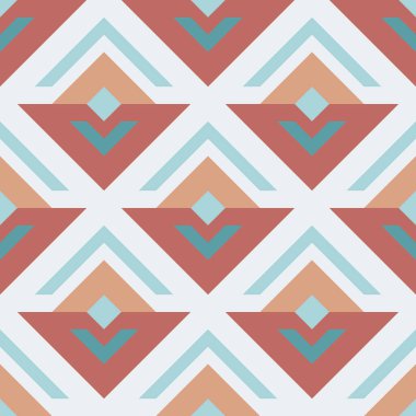 Geometrik dikişsiz retro desen, soyut filiz ya da çiçek