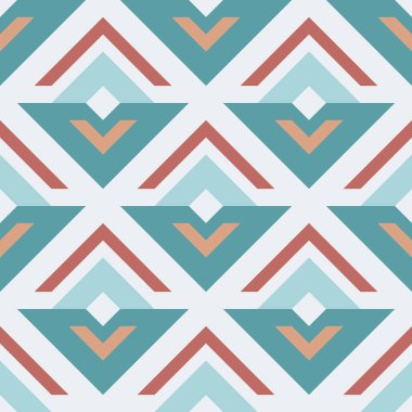 Geometrik dikişsiz retro desen, soyut filiz ya da çiçek