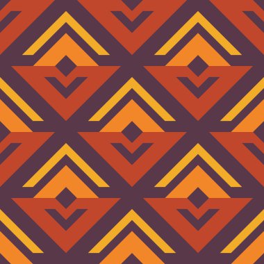 Geometrik dikişsiz retro desen, soyut filiz ya da çiçek