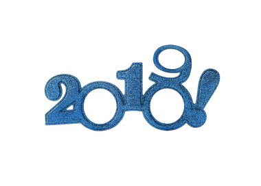 İki bin on dokuz. Beyaz üzerine yeni 2019 yılı.