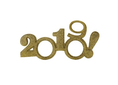 İki bin on dokuz. Beyaz üzerine yeni 2019 yılı.