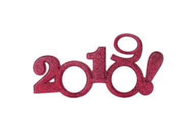 İki bin on dokuz. Beyaz üzerine yeni 2019 yılı.