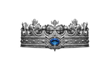 Beyaz izole mücevher ile gümüş crown.