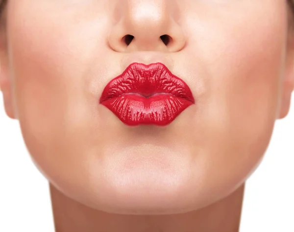 Belle labbra rosse . — Foto Stock