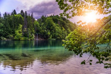 Plitvice Gölleri akşam.