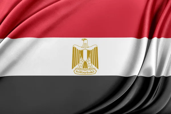 Egypt flag with a glossy silk texture.