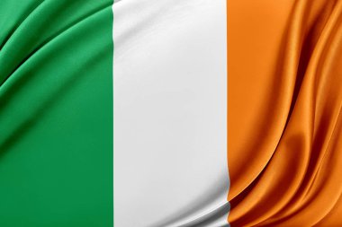İrlanda bayrağı parlak ipek dokulu.