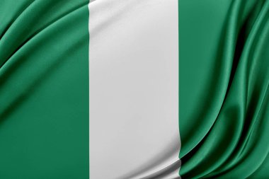 Nijerya bayrak parlak ipek dokulu.