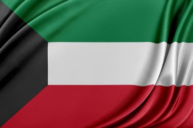 Kuveyt bayrağı parlak ipek dokulu.