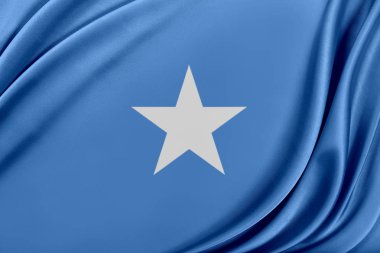 Parlak ipek dokulu Somali bayrağı.