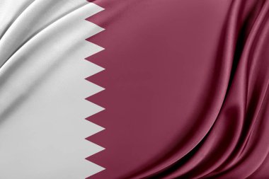 Katar bayrak parlak ipek dokulu.