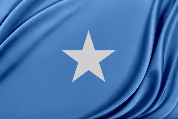 Parlak ipek dokulu Somali bayrağı. — Stok fotoğraf
