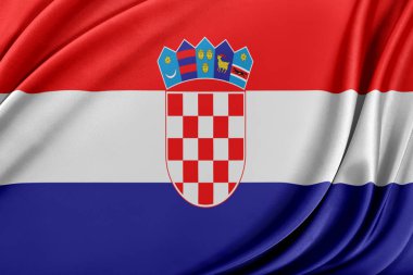 Hırvatistan bayrağı parlak ipek dokulu.